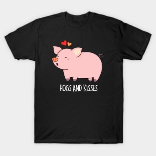 Hogs And Kisses Cute Pig Pun T-Shirt